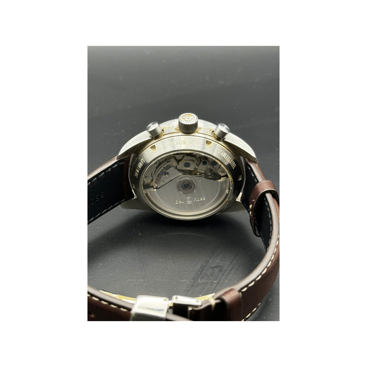 Montre d'occasion BELL & ROSS Vintage 126 homme automatique bracelet cuir - vue D4
