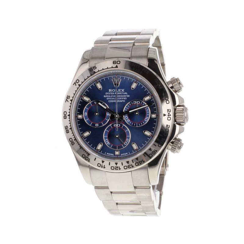 Montre d'occasion ROLEX Cosmograph Daytona homme mouvement automatique certifié (cosc) bracelet or blanc 750/000 - vue 1