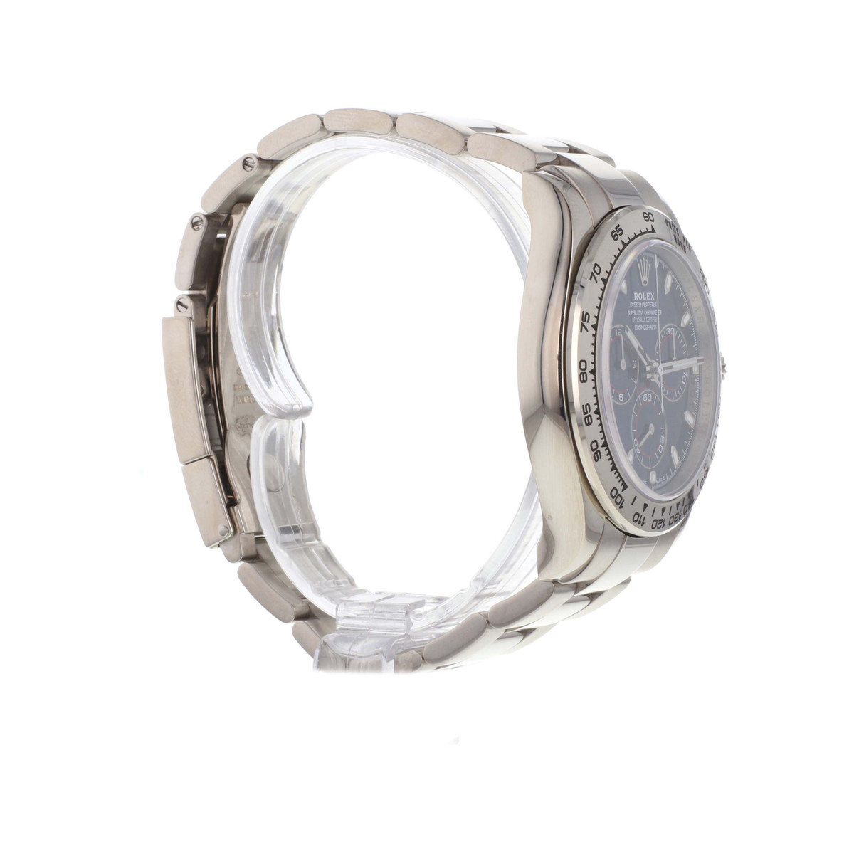 Montre d'occasion ROLEX Cosmograph Daytona homme mouvement automatique certifié (cosc) bracelet or blanc 750/000 - vue 2