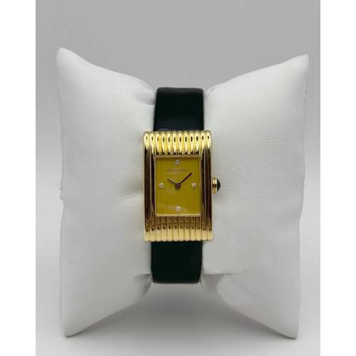 Montre d'occasion BOUCHERON Reflet homme quartz bracelet cuir d'origine