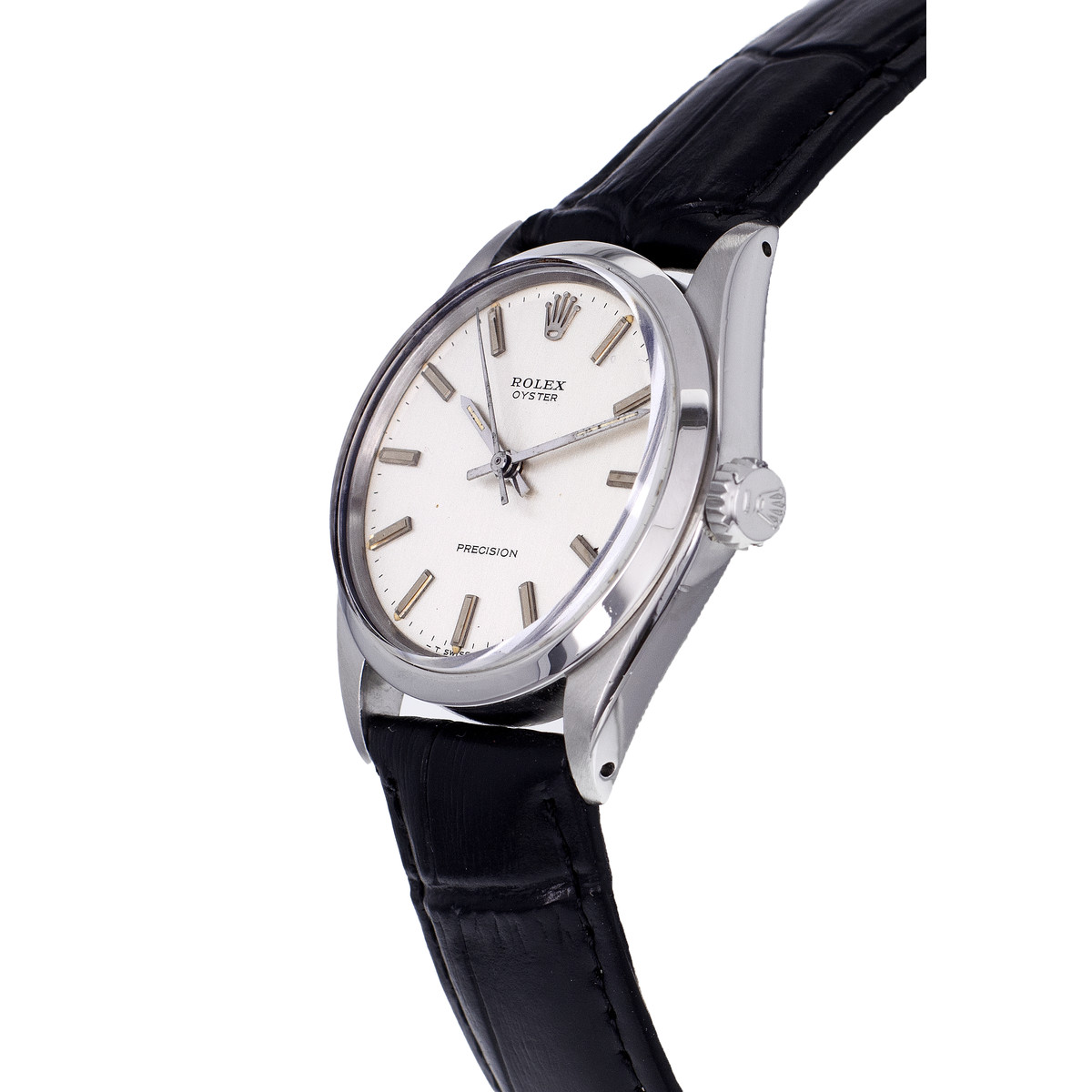 Montre d'occasion ROLEX Oyster Precision homme mécanique bracelet cuir - vue D2
