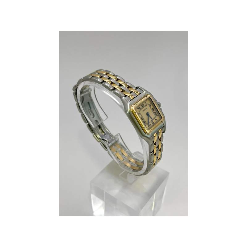 Montre d'occasion CARTIER Panthère Petit Modèle femme quartz bracelet or jaune 750/000 et acier - vue 2