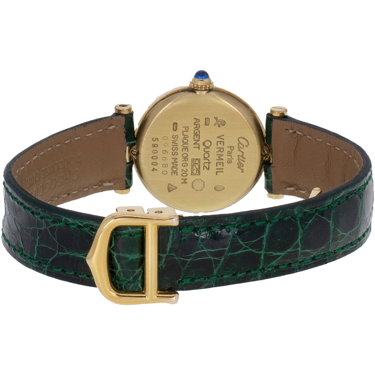 Montre d'occasion CARTIER Must Vermeil femme quartz bracelet cuir cresus - vue 3
