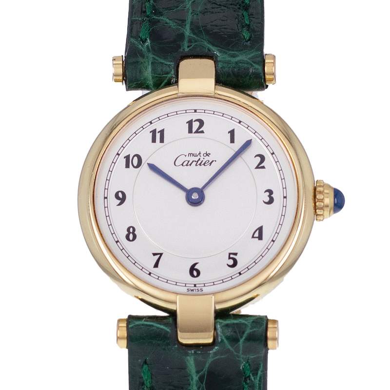 Montre d'occasion CARTIER Must Vermeil femme quartz bracelet cuir cresus - vue D1