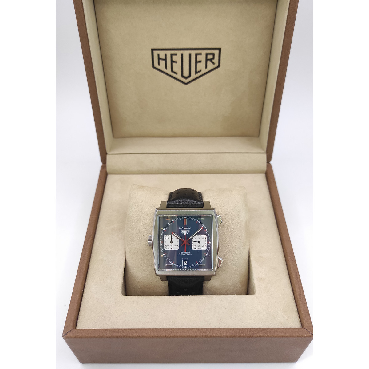 Montre d'occasion TAG HEUER Monaco Steve McQueen homme automatique bracelet cuir cresus - vue D3