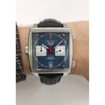 Montre d'occasion TAG HEUER Monaco Steve McQueen homme automatique bracelet cuir cresus