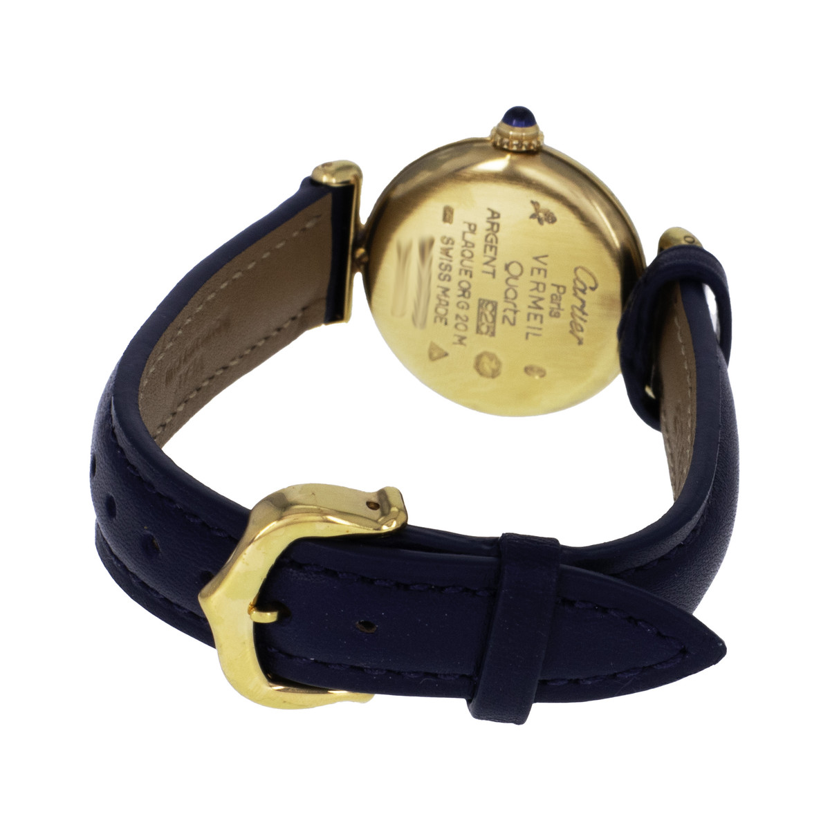 Montre d'occasion CARTIER Must Vermeil femme quartz bracelet cuir d'origine - vue 3