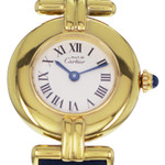 Montre d'occasion CARTIER Must Vermeil femme quartz bracelet cuir d'origine - vue D1