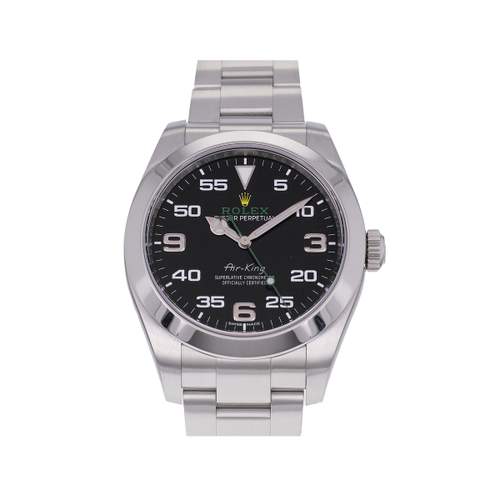 Montre d'occasion ROLEX Air King homme mouvement automatique certifié (cosc) bracelet acier