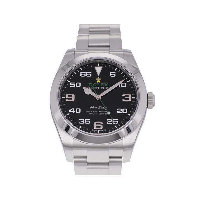 Montre d'occasion ROLEX Air King homme mouvement automatique certifié (cosc) bracelet acier - vue 1