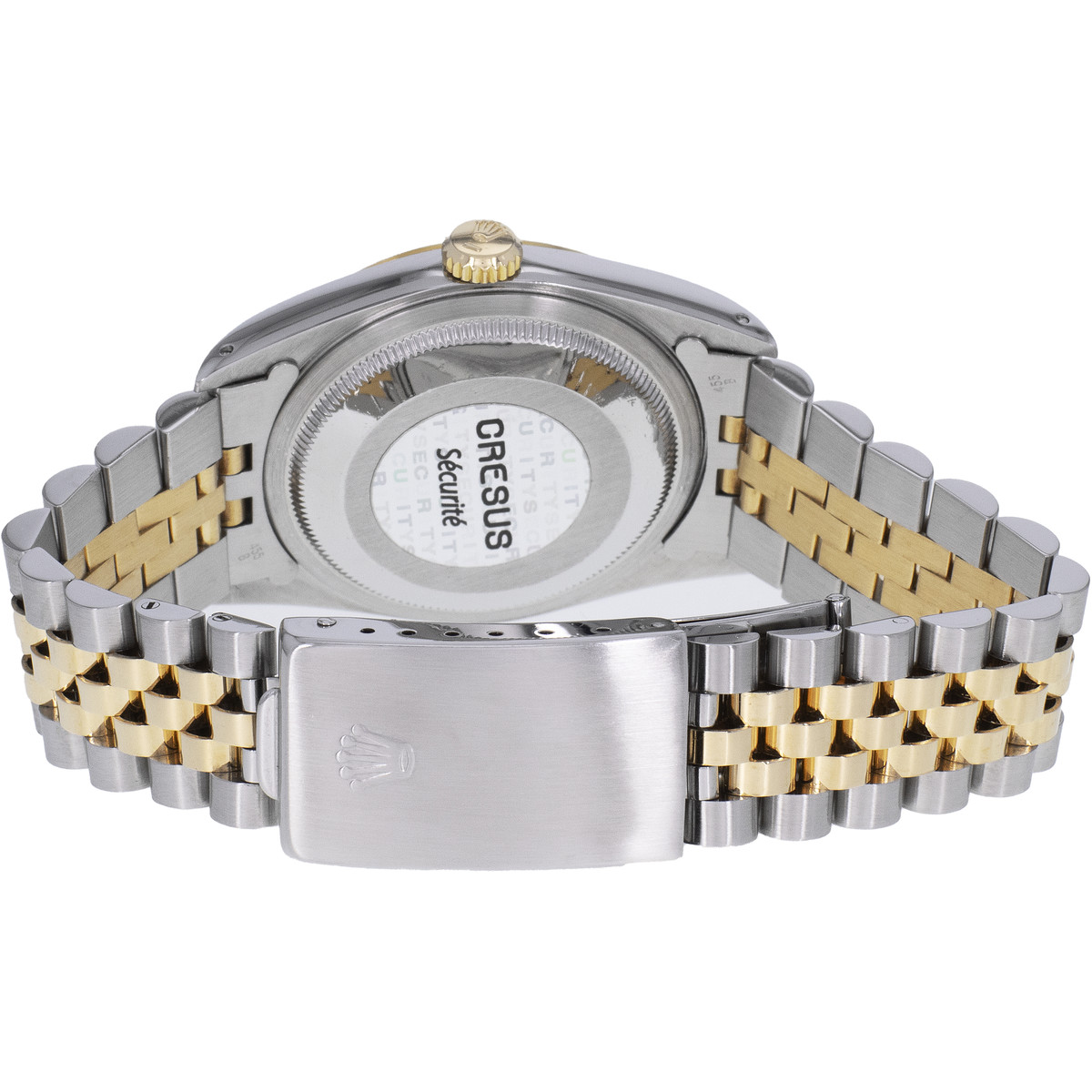 Montre d'occasion ROLEX DateJust Diamants mixte mouvement automatique certifié (cosc) bracelet or jaune 750/000 et acier - vue 3