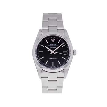 Montre d'occasion ROLEX Air King homme mouvement automatique certifié (cosc) bracelet acier
