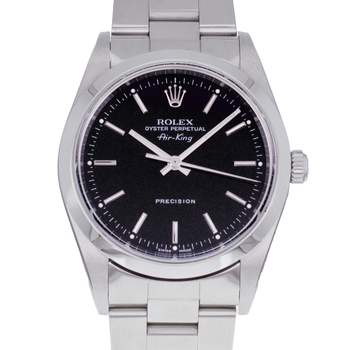 Montre d'occasion ROLEX Air King homme mouvement automatique certifié (cosc) bracelet acier