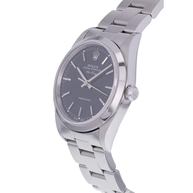 Montre d'occasion ROLEX Air King homme mouvement automatique certifié (cosc) bracelet acier - vue D2