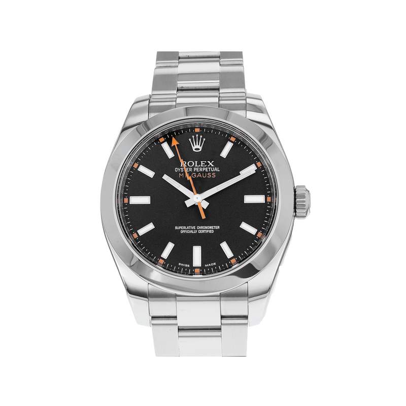 Montre d'occasion ROLEX Milgauss homme mouvement automatique certifié (cosc) bracelet acier - vue 1