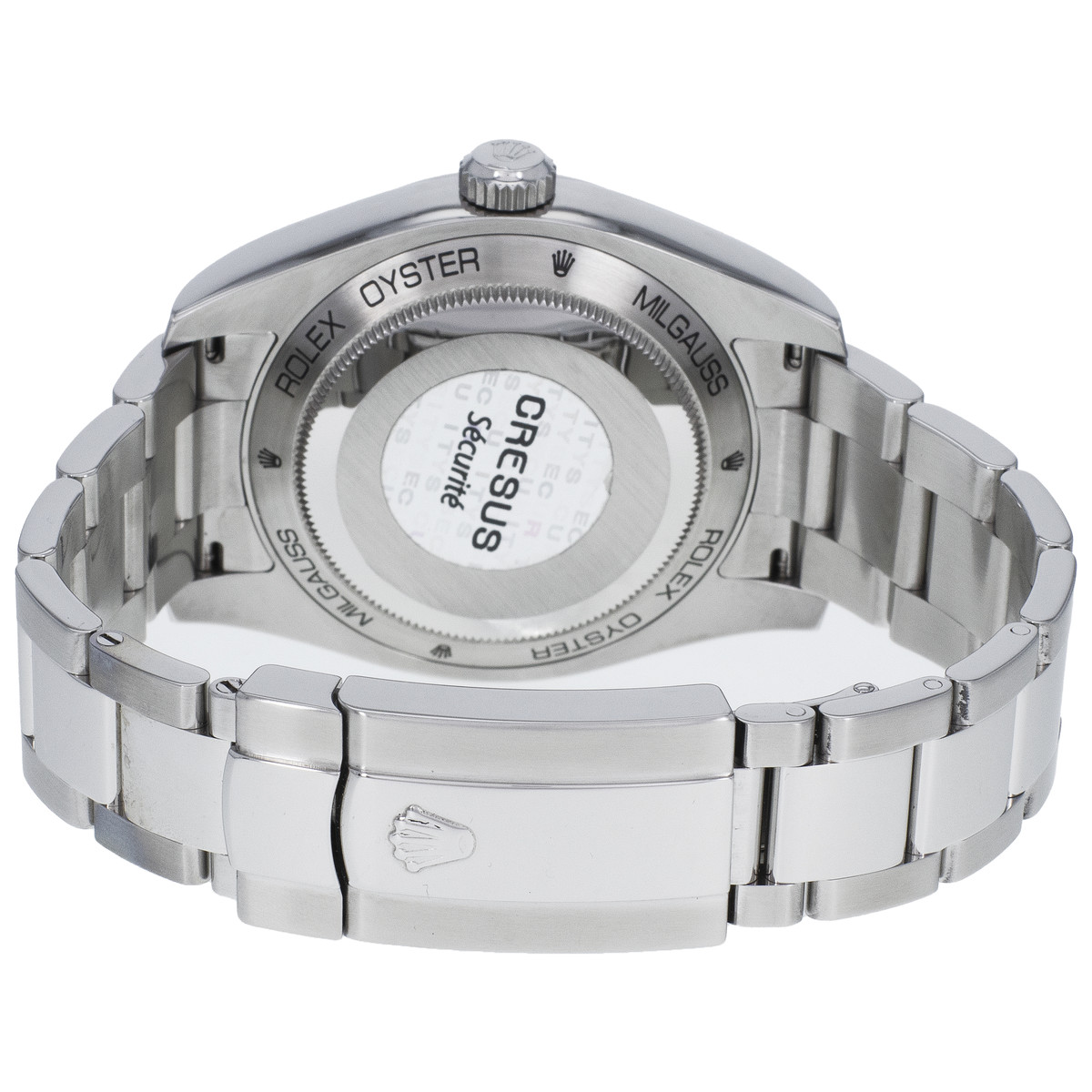 Montre d'occasion ROLEX Milgauss homme mouvement automatique certifié (cosc) bracelet acier - vue 3