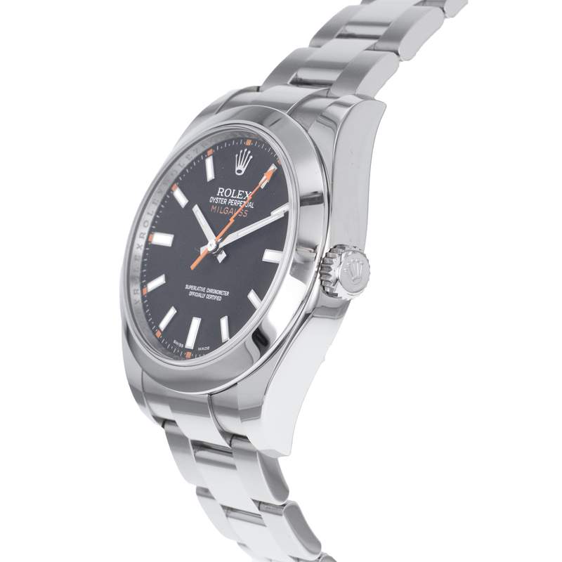 Montre d'occasion ROLEX Milgauss homme mouvement automatique certifié (cosc) bracelet acier - vue D2