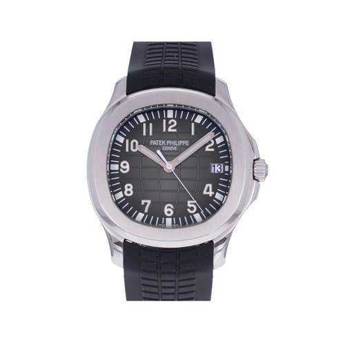 Tweedehands PATEK PHILIPPE Aquanaut herenhorloge met gecertificeerd automatisch uurwerk (COSC) en rubberen band