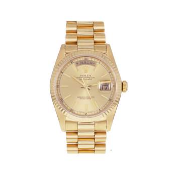 Montre d'occasion ROLEX Day-Date Or jaune mixte automatique bracelet or jaune 750/000