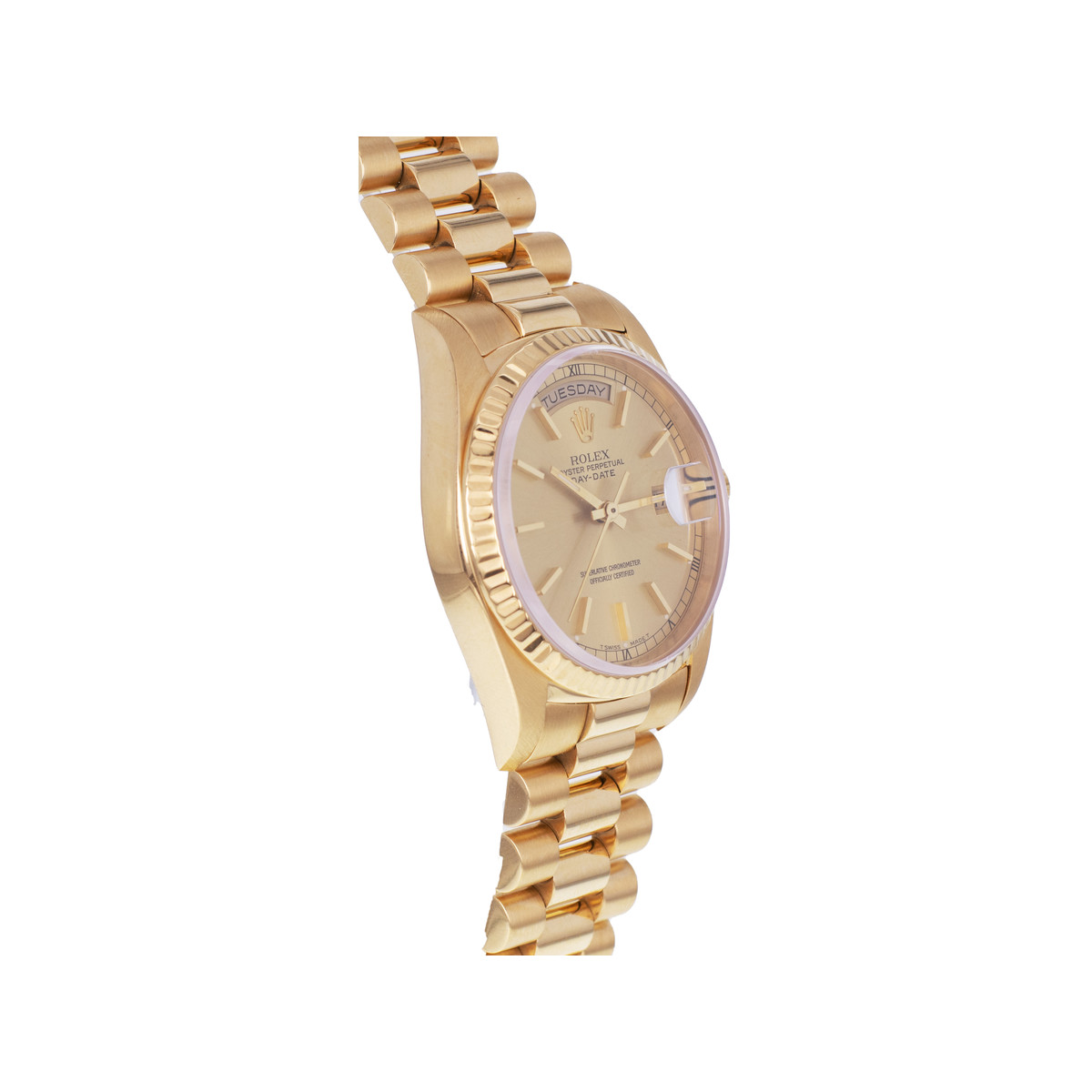 Montre d'occasion ROLEX Day-Date Or jaune mixte automatique bracelet or jaune 750/000 - vue 2