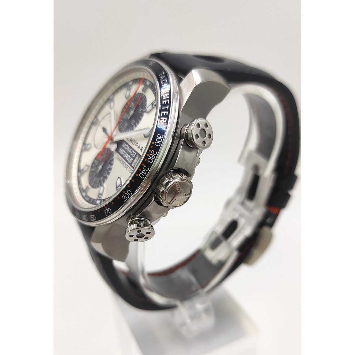 Montre d'occasion CHOPARD Grand Prix de Monaco Historique homme mouvement automatique certifié (cosc) bracelet cuir d'origine - vue D2
