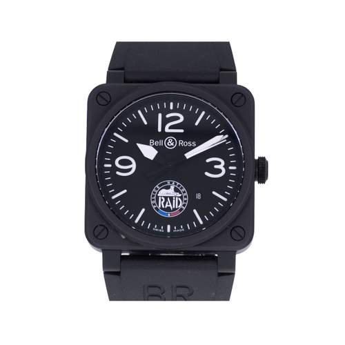 Montre d'occasion BELL & ROSS BR03-92 RAID Limited Edition homme automatique bracelet caoutchouc