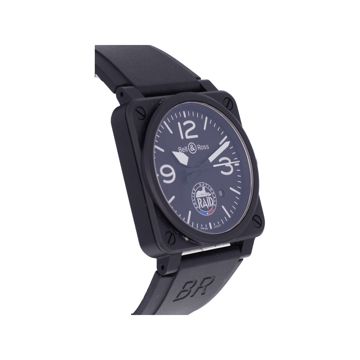 Montre d'occasion BELL & ROSS BR03-92 RAID Limited Edition homme automatique bracelet caoutchouc - vue 2