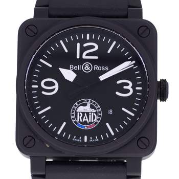 Montre d'occasion BELL & ROSS BR03-92 RAID Limited Edition homme automatique bracelet caoutchouc