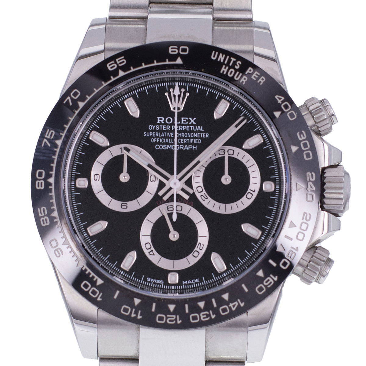 Montre d'occasion ROLEX Cosmograph Daytona Céramique homme mouvement automatique certifié (cosc) bracelet acier - vue D1