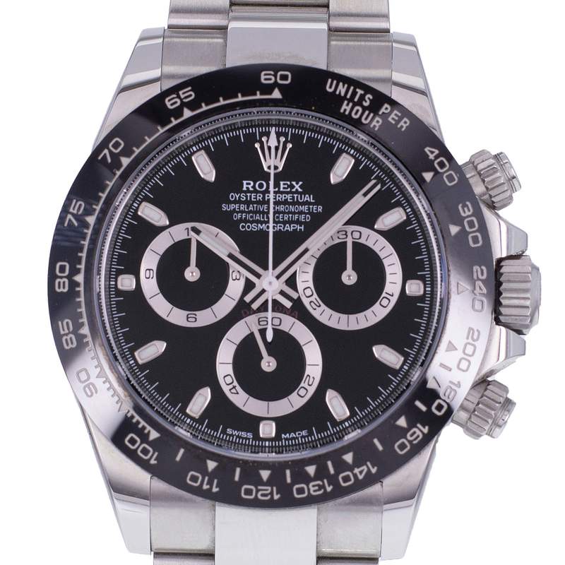Montre d'occasion ROLEX Cosmograph Daytona Céramique homme mouvement automatique certifié (cosc) bracelet acier - vue D1