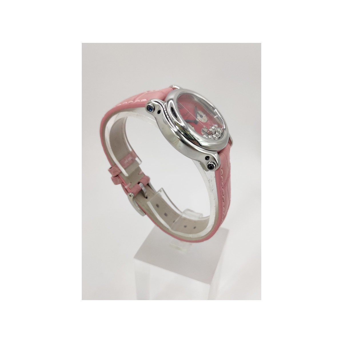 Montre d'occasion CHOPARD Happy Sport Diamants femme quartz bracelet cuir d'origine - vue 2