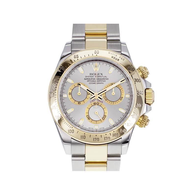 Montre d'occasion ROLEX Cosmograph Daytona homme mouvement automatique certifié (cosc) bracelet or jaune 750/000 et acier - vue 1