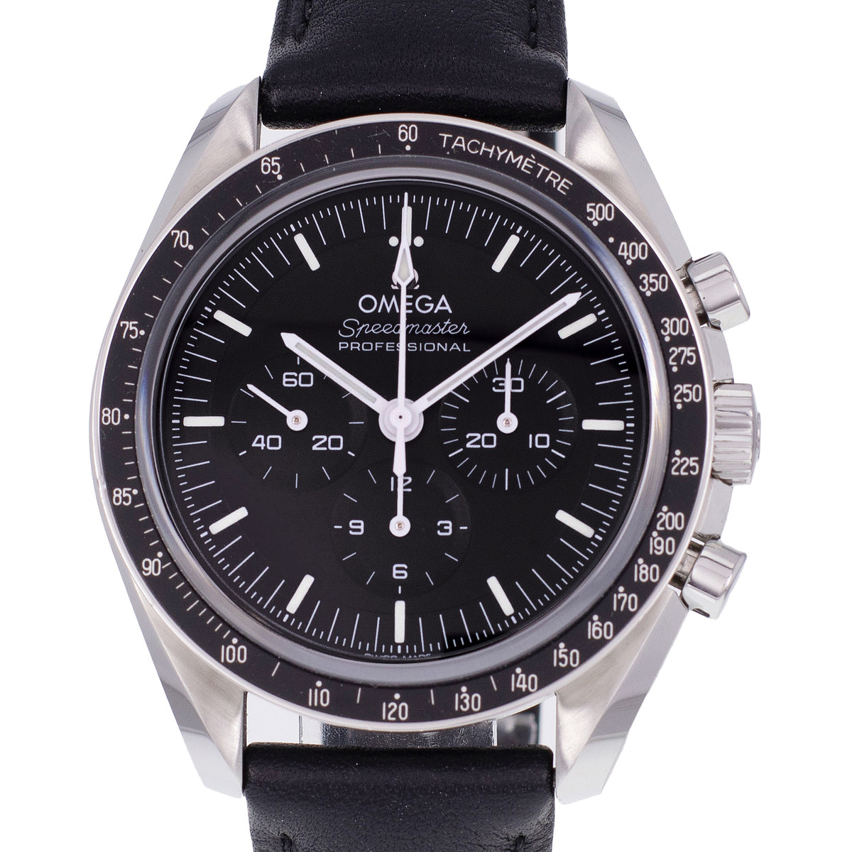 Montre d'occasion OMEGA Speedmaster Professional Moonwatch homme mécanique bracelet cuir d'origine - vue D1