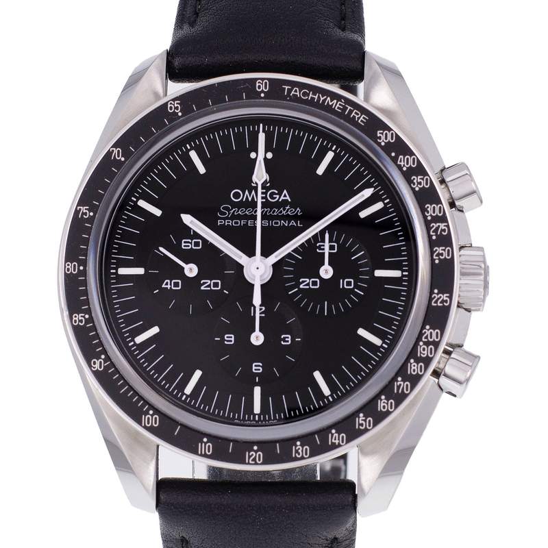 Montre d'occasion OMEGA Speedmaster Professional Moonwatch homme mécanique bracelet cuir d'origine - vue D1