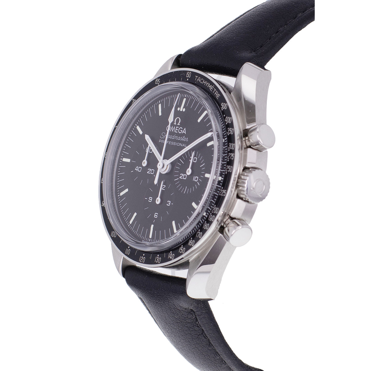Montre d'occasion OMEGA Speedmaster Professional Moonwatch homme mécanique bracelet cuir d'origine - vue D2