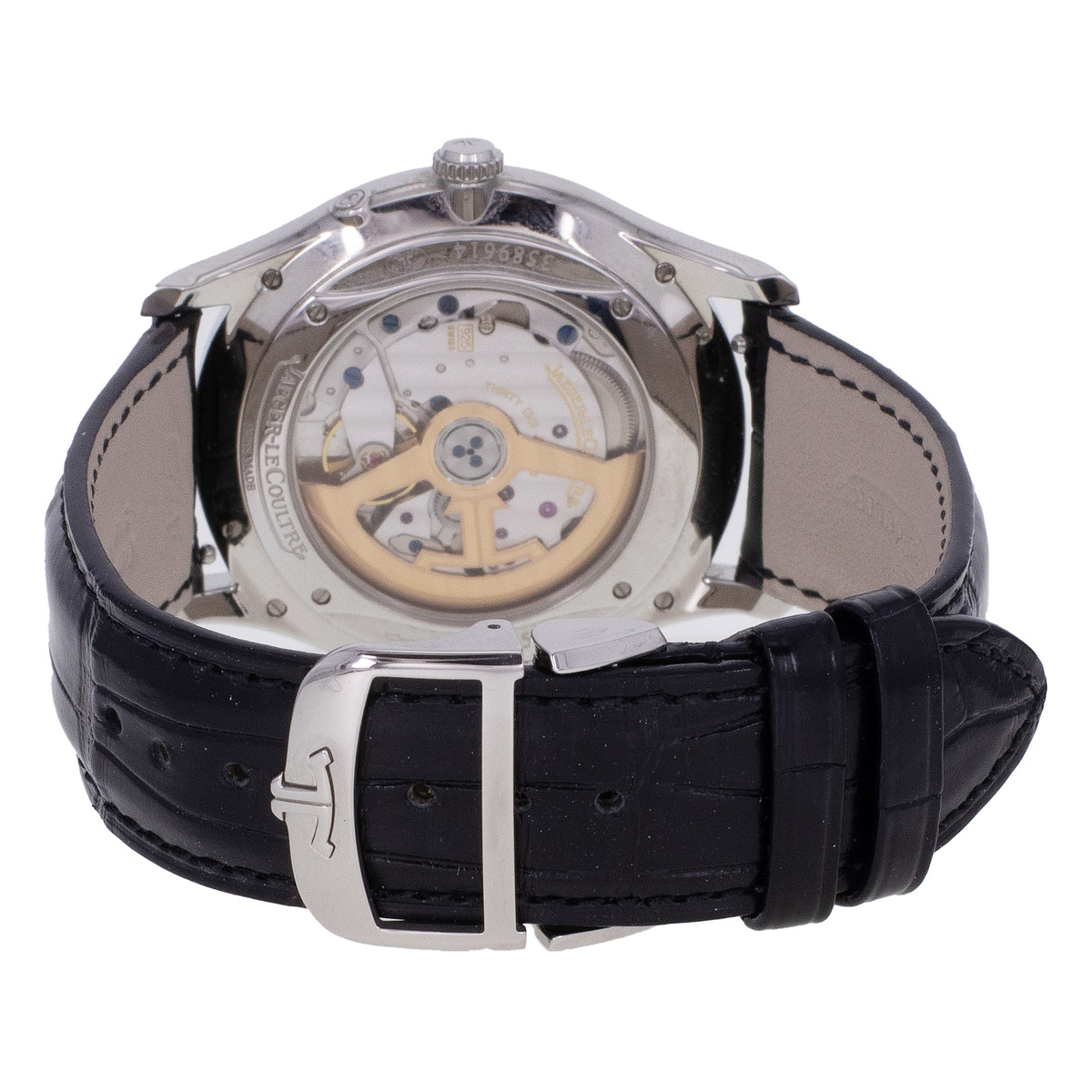 Montre d'occasion JAEGER LECOULTRE Master Ultra Thin homme automatique bracelet cuir d'origine - vue 3