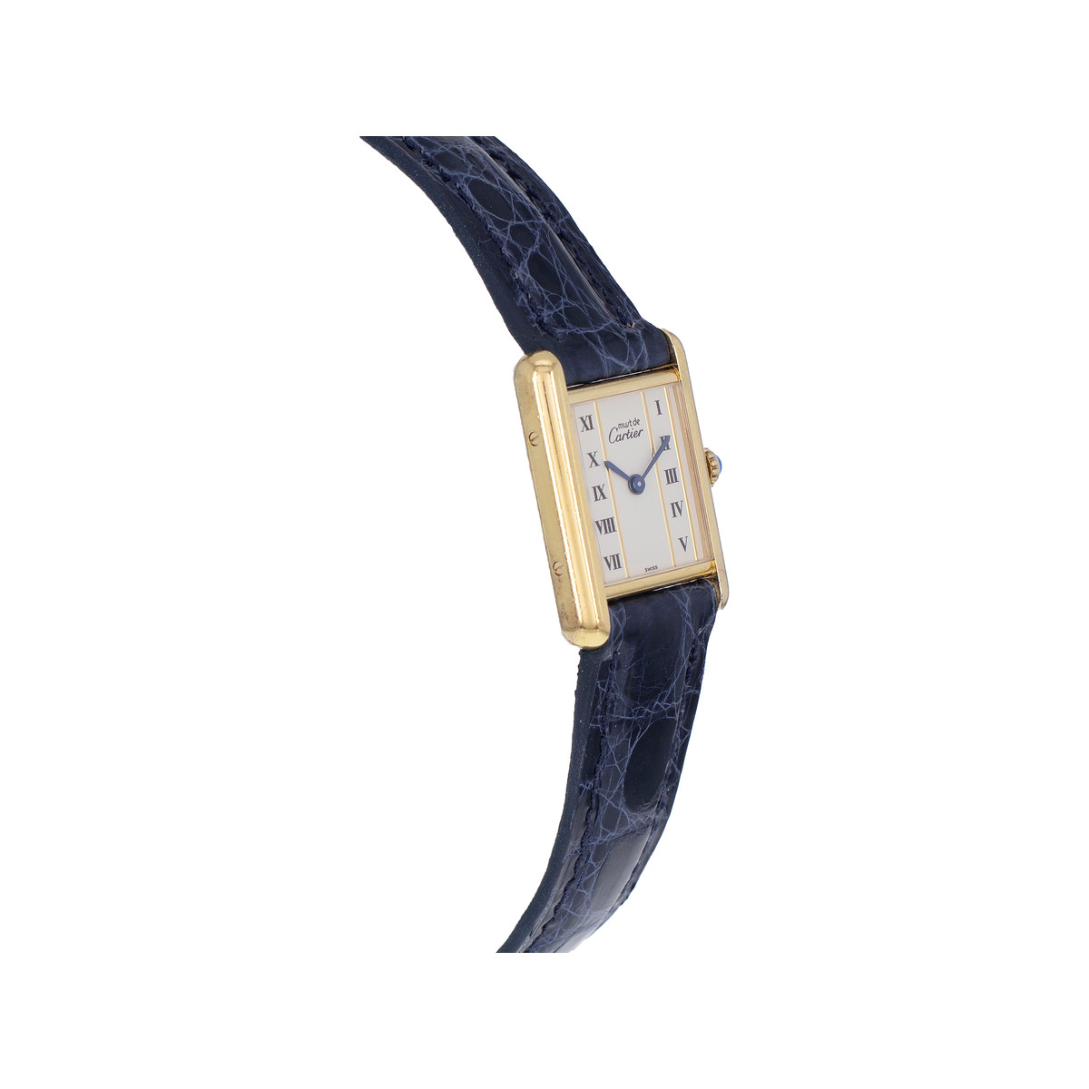 Montre d'occasion CARTIER Tank Vermeil femme quartz bracelet cuir cresus - vue 2