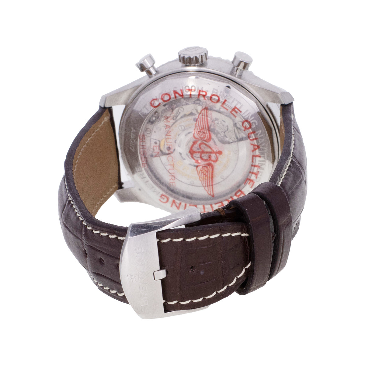 Montre d'occasion BREITLING Navitimer 8 B01 homme mouvement automatique certifié (cosc) bracelet cuir cresus - vue 3