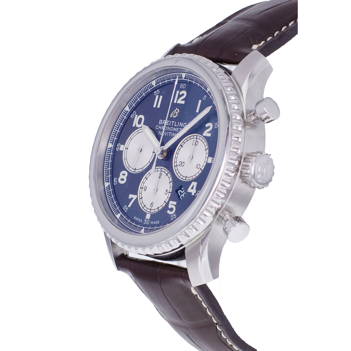 Montre d'occasion BREITLING Navitimer 8 B01 homme mouvement automatique certifié (cosc) bracelet cuir cresus - vue D2