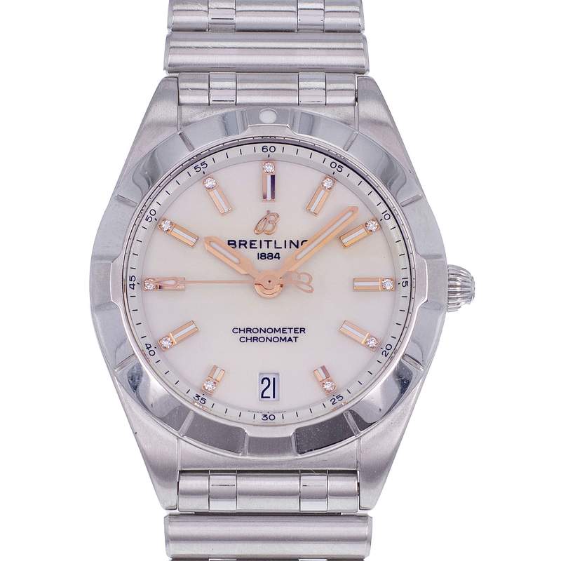 Montre d'occasion BREITLING Chronomat 32 femme quartz bracelet acier - vue D1