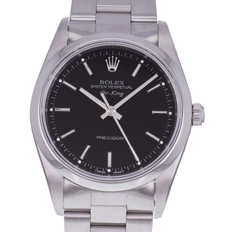 Montre d'occasion ROLEX Air King Precision homme mouvement automatique certifié (cosc) bracelet acier - vue D1