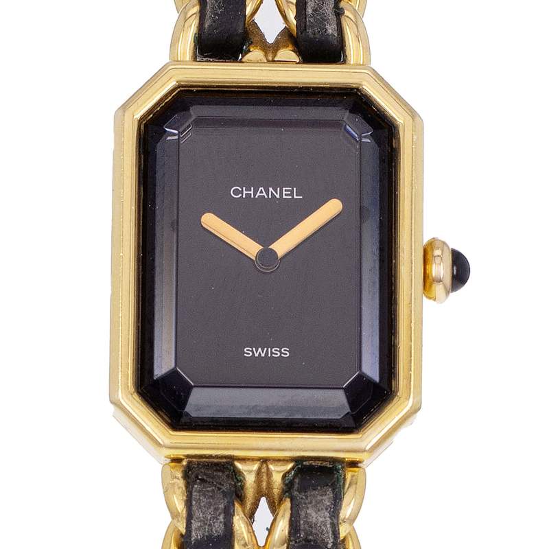 Montre d'occasion CHANEL Première S femme quartz bracelet plaqué or - vue D1