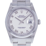 Montre d'occasion ROLEX DateJust 36 homme mouvement automatique certifié (cosc) bracelet acier - vue D1