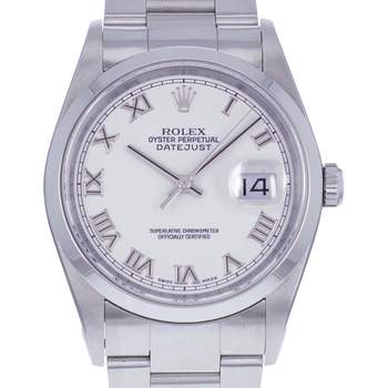 Montre d'occasion ROLEX DateJust 36 homme mouvement automatique certifié (cosc) bracelet acier