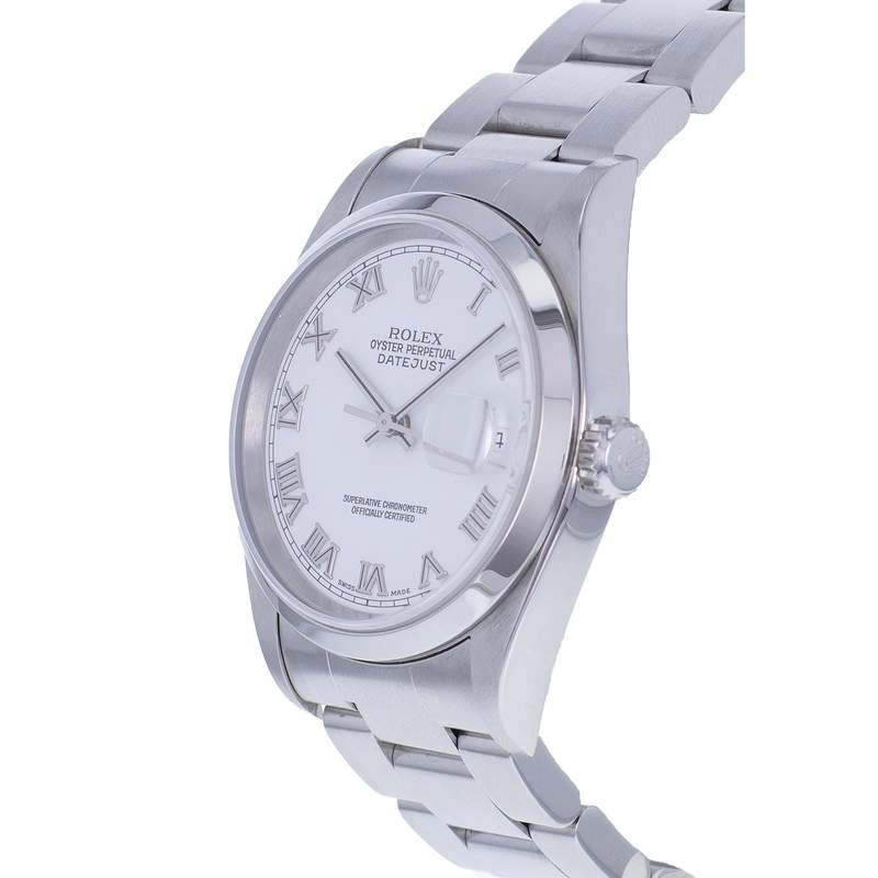 Montre d'occasion ROLEX DateJust 36 homme mouvement automatique certifié (cosc) bracelet acier - vue D2