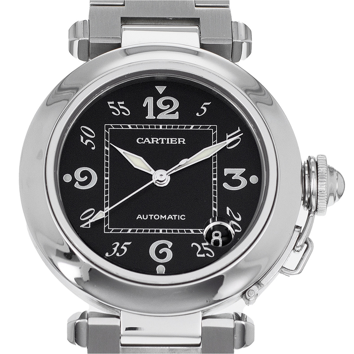 Montre d'occasion CARTIER Pasha C mixte automatique bracelet acier - vue D1