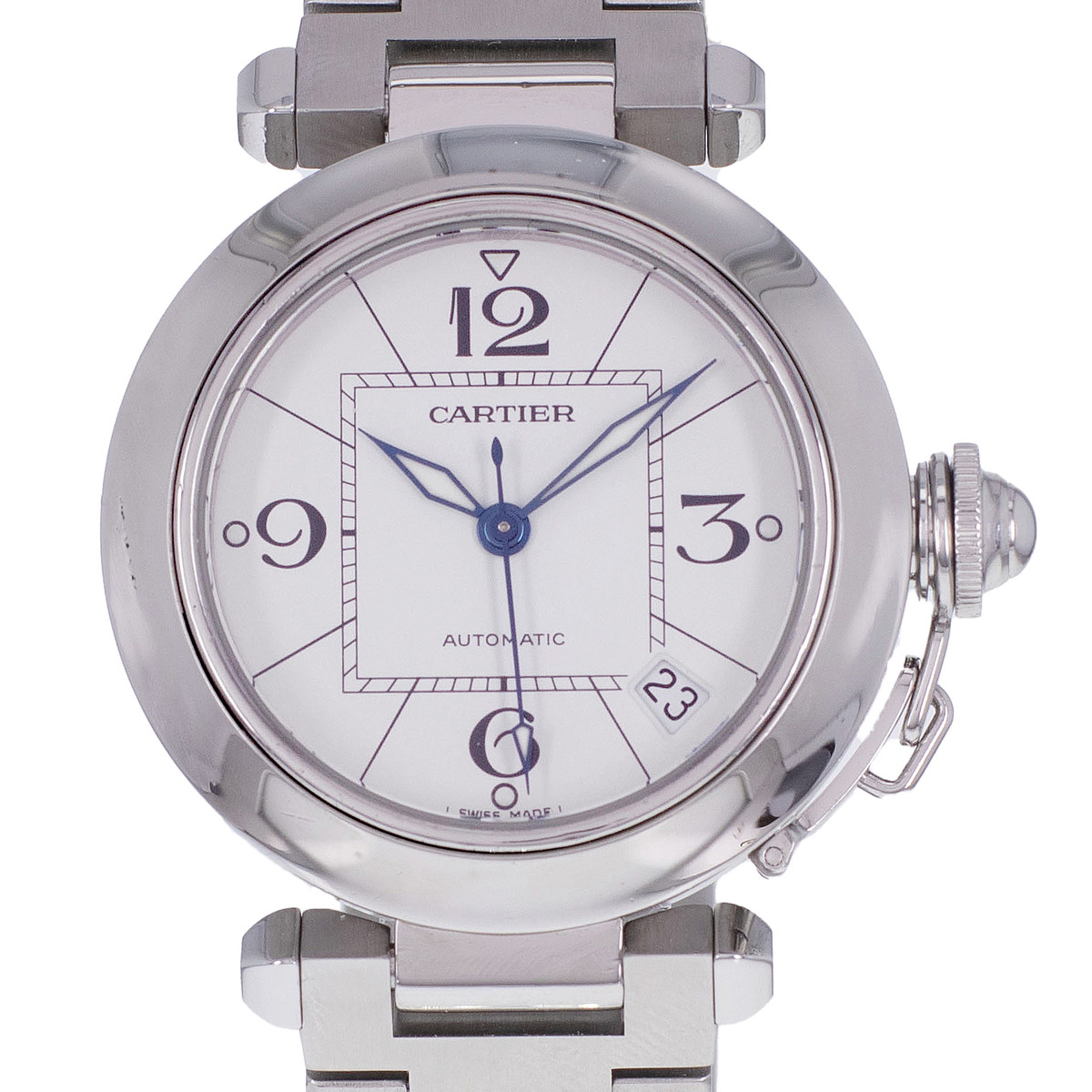 Montre d'occasion CARTIER Pasha C mixte automatique bracelet acier - vue D1