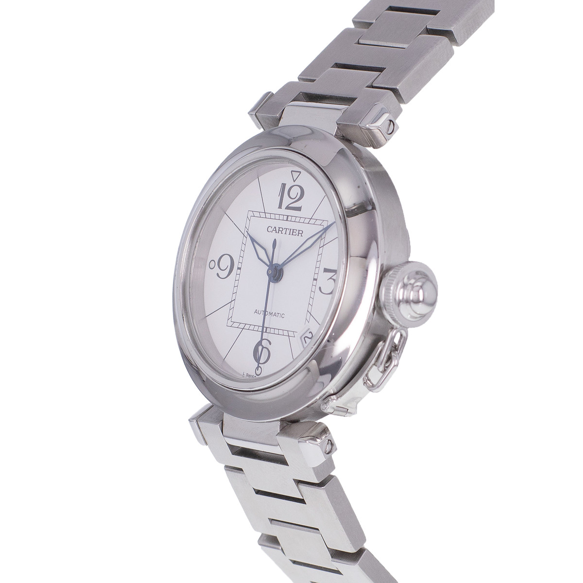 Montre d'occasion CARTIER Pasha C mixte automatique bracelet acier - vue D2