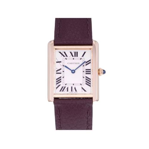 Montre d'occasion CARTIER Tank Solo femme quartz bracelet cuir d'origine