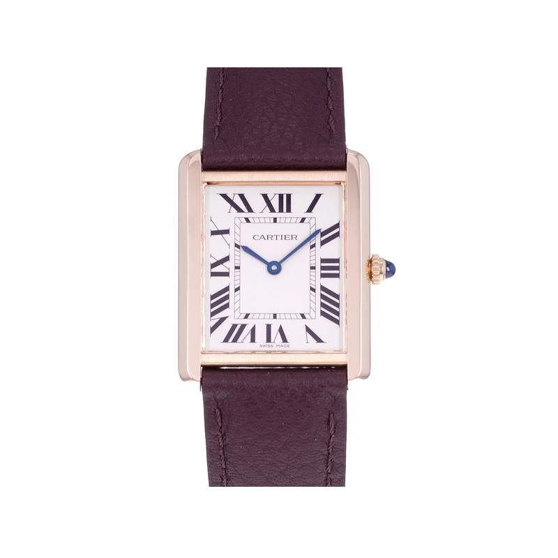 Montre d'occasion CARTIER Tank Solo femme quartz bracelet cuir d'origine - vue 1